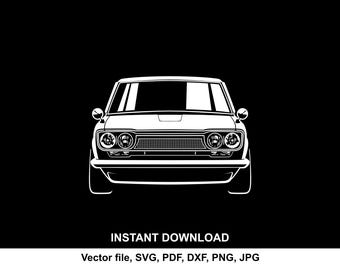 Datsun 510 Car Silhouette: SVG PNG Clipart (Digital Download)