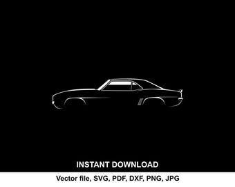 Challenger 1965 Car Silhouette: Vector Cut File for cricut, print, cameo(Digital Download)