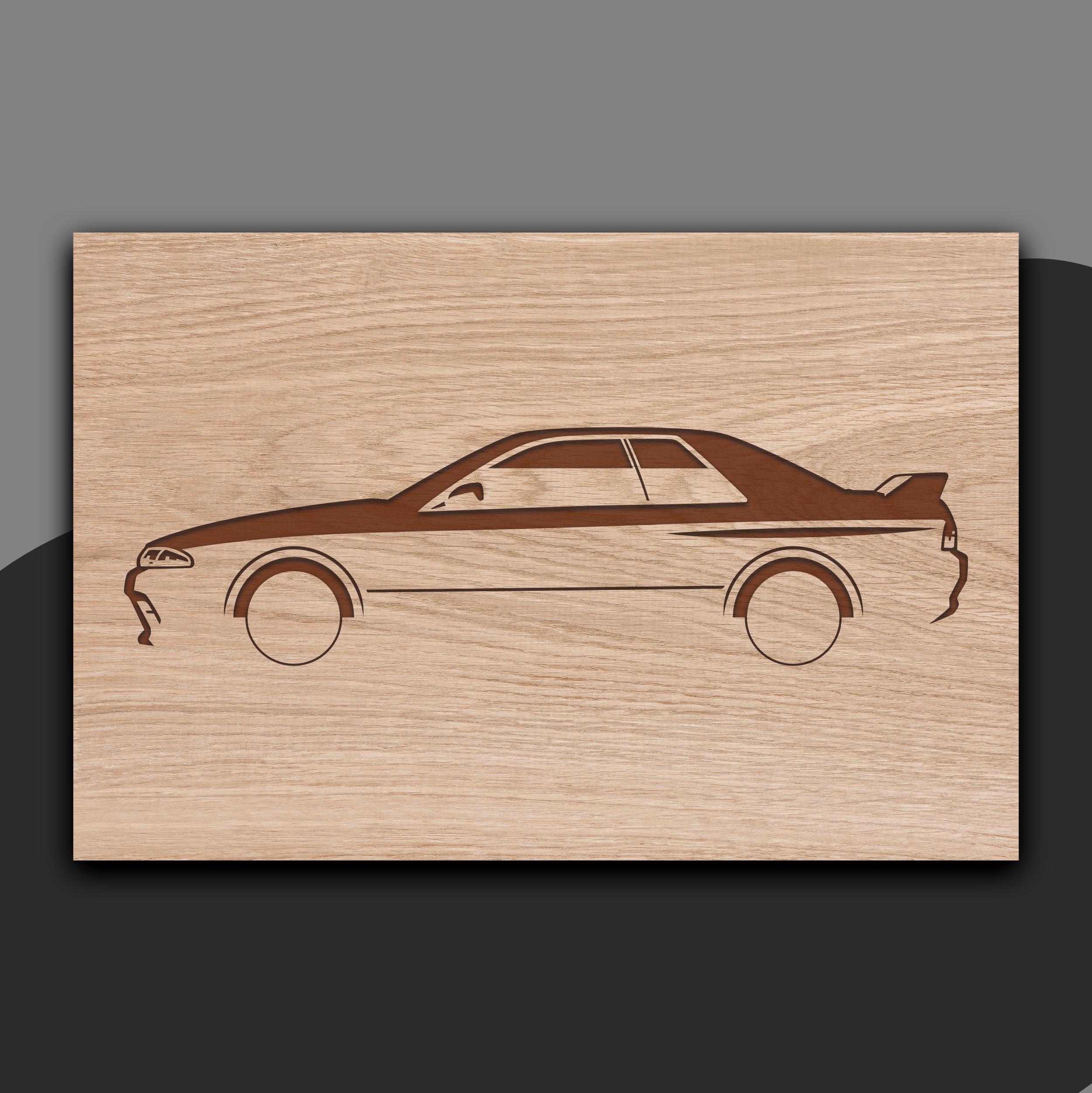 Skyline GTR R32 Car Silhouette: SVG Vector File for Cutting (digital ...