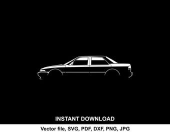 Accord 1985 SVG : silhouette de voiture, clipart (téléchargement numérique)