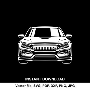 2020 Civic Type R Silhouette: SVG PNG Car Decal (Digital Download)