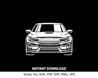 2020 Civic Type R Silhouette: SVG PNG Car Decal (Digital Download)