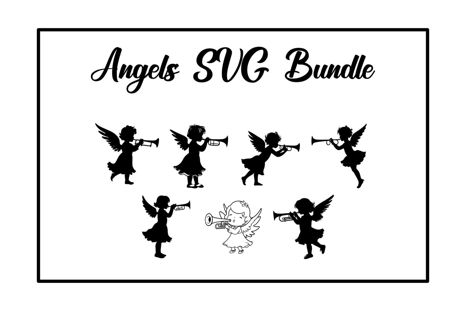 Angels SVG Bundle: Laser Cut Files, Cricut Clipart (digital Download ...