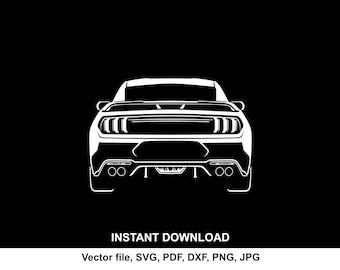 Mustang GT Car Silhouette SVG PNG for cutting, print, Cricut, sticker