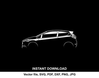 Fiesta ST 2016 Car Silhouette: SVG, PNG Files for Cricut (Digital Download)