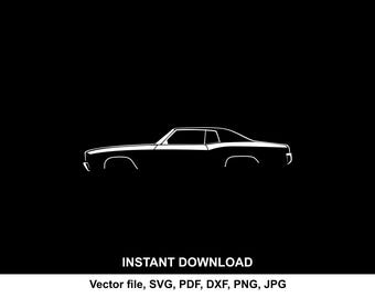 Silueta de Montecarlo de 1970: Archivo de corte de coche (SVG, PNG) (Descarga digital)
