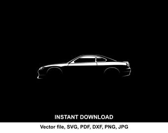 Silvia S15 Car Silhouette Vector file SVG for cricut, cameo, cutting, print (Digital Download)