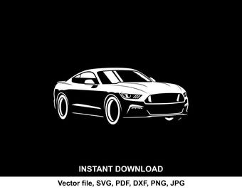 Mustang GT SVG, Silhouette, Car Vector, File for Cricut & Laser Cutting