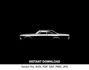 1969 roadrunner Car Silhouette Vector file SVG for cricut, cameo, cutting, print (Digital Download)