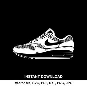 Air One Shoe Silhouette, Shoe svg file for Cricut, cameo, Print (Digital Download)