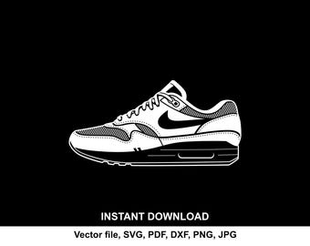Silueta de zapatillas Air One, archivo SVG de zapatillas para Cricut, Cameo e impresión (descarga digital).