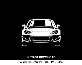 S2000 Car Silhouette: SVG PNG Cut File, Sticker (Digital Download)