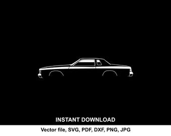 1975 Charger Daytona Silhouette: Car SVG PNG (Digital Download)