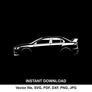 Lancer EVO X Car Silhouette: SVG PNG Cricut Cut File