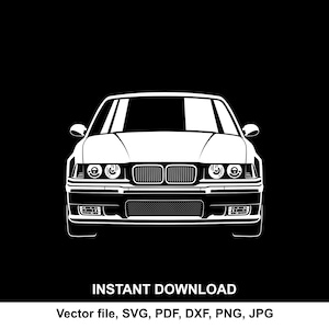 E36 Car Silhouette: SVG, PNG Files for Cricut (Digital Download)