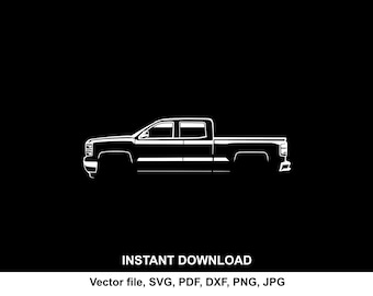 Silverado 2014 Car Silhouette Vector file SVG for cricut, cameo, cutting, print (Digital Download)