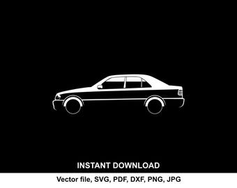 AMG C43 1997 Car SVG Silhouette Clipart Vector for cutting, cricut, cameo (Digital Download)