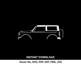 Bronco Car Silhouette Vector file SVG for cricut, cameo, cutting, print (Digital Download)