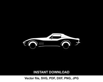 Corvette C3 SVG, Silhouette, Car Vector, File for Cricut & Laser Cutting