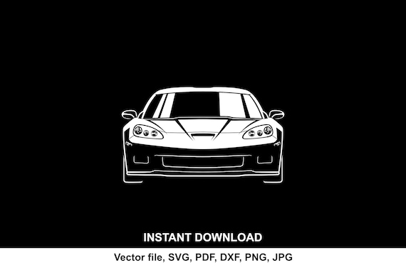 Corvette C6 Silhouette: SVG, PNG, Cricut Ready (digital Download