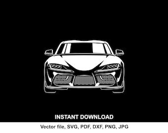スープラ MK5 車のシルエット: SVG PNG クリップアート (デジタルダウンロード)