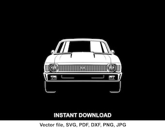 1968 Nova SS Car Silhouette: SVG, PNG Files (Digital Download)