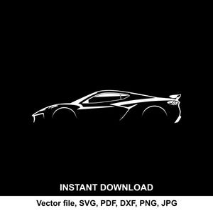 Corvette C8 Car Silhouette Vector file SVG for cricut, cameo, cutting, print (Digital Download)