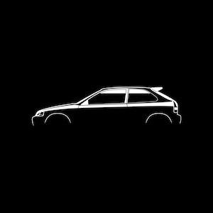 Civic EK9 Car Silhouette SVG PNG per taglio, stampa, cricut, adesivo