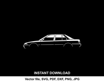 Silhouette de voiture Accord 1989 SVG : fichier de coupe Cricut (téléchargement numérique)