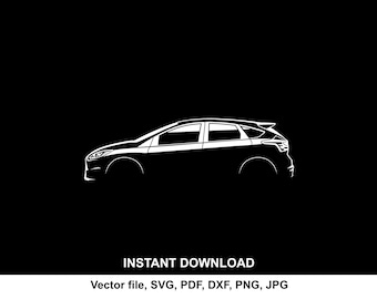 Focus ST 2013 Car Silhouette: SVG, PNG, Cricut, Sticker (Digital Download)
