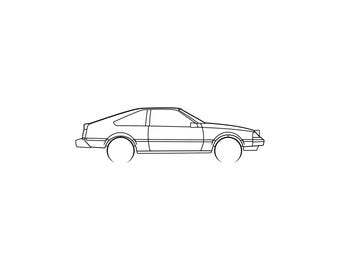 1984 Celica Car Silhouette SVG PNG for cutting, print, cricut, sticker