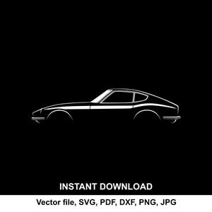 Datsun 240Z Car Silhouette Vector file SVG for cricut, cameo, cutting, print (Digital Download)