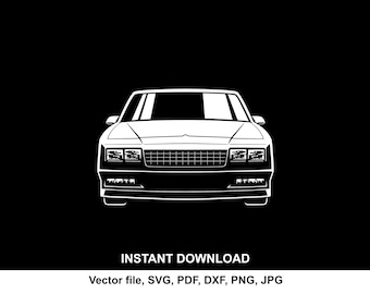 1988 Monte Carlo Car Silhouette: SVG PNG Vector (Digital Download)