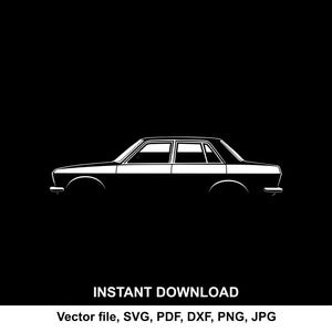 Datsun 510 auto silhouet vector bestand SVG voor de cricut, cameo, snijden en afdrukken (digitale download)