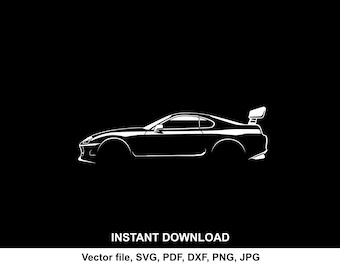 Supra MK4 Car Silhouette Vector file SVG for cricut, cameo, cutting, print (Digital Download)