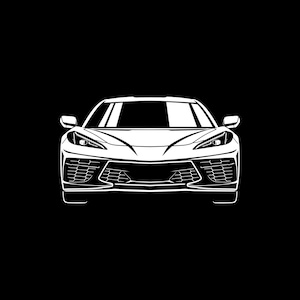 Corvette C8 Car Silhouette SVG PNG for cutting, print, Cricut, sticker