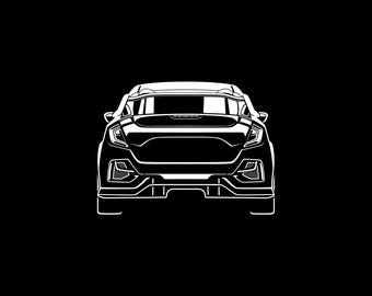 2021 Civic FK8 Type R Car Silhouette SVG PNG for cutting, print, Cricut, sticker