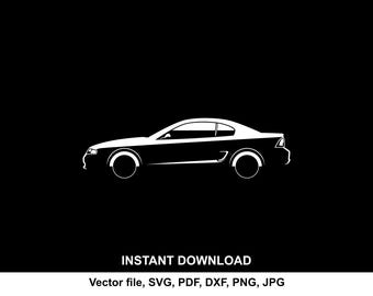 Mustang 1994 Car Silhouette Vector SVG, Clipart Vector for cutting (Digital Download)