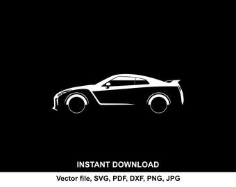 Skyline GTR R35 Car Silhouette SVG, Clipart Vector for cutting (Digital Download)