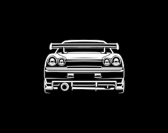 GTR R34 Skyline Car Silhouette SVG PNG for cutting, print, Cricut, sticker