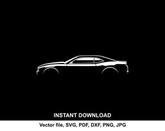 Silueta de coche Camaro 2012 (archivo vectorial SVG para Cricut, Cameo, corte e impresión) (descarga digital)