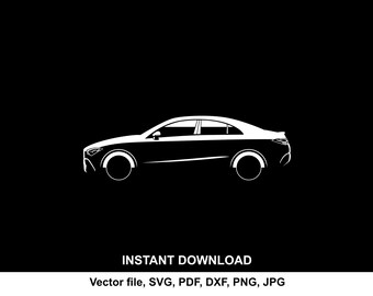 AMG CLA Car Silhouette Clipart SVG Vector File for cutting, cricut, cameo (Digital Download)