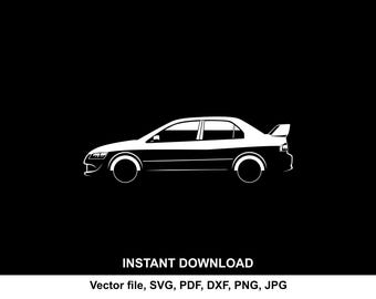 Lancer EVO VIII SVG, Silhouette, Car Vector, File for Cricut & Laser Cutting