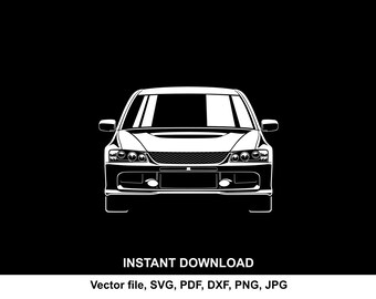Lancer Evo VIII Car Silhouette: SVG PNG for Cricut Cut File (Digital Download)