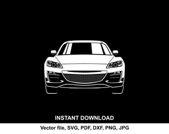 RX8 Car Silhouette: SVG, PNG Files (Digital Download)