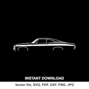 Impala 1967 Car Silhouette Vector file SVG for cricut, cameo, cutting, print (Digital Download)