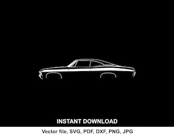 Impala 1967 Car Silhouette Vector file SVG for cricut, cameo, cutting, print (Digital Download)