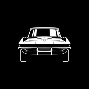 Corvette C2 Car Silhouette SVG PNG for cutting, print, cricut, sticker