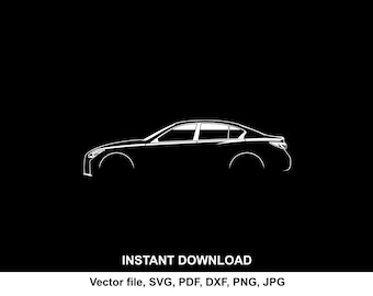 Infiniti Q50 2020 Car Silhouette: SVG, PNG, Cricut Ready (Digital Download
