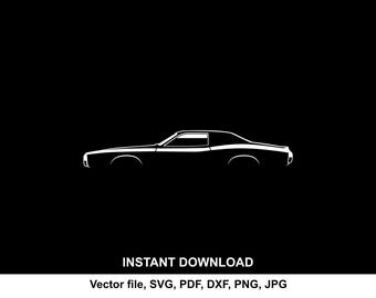 Charger 1975 Car Silhouette Vector file SVG for cricut, cameo, cutting, print (Digital Download)